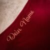 Abschwitzdecke Pferd Bordeaux mit Bestickung Name Rosegold