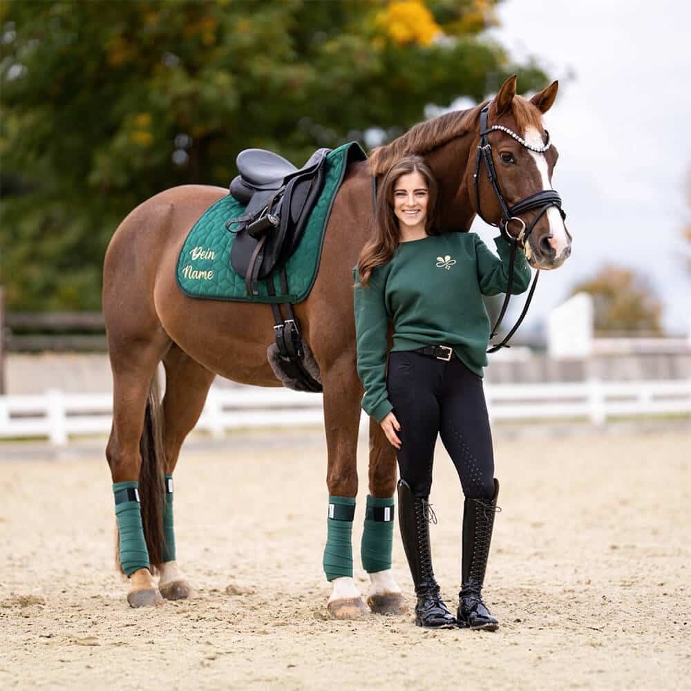 Schabracke Velvet Tannengrün Gold – Bild 3