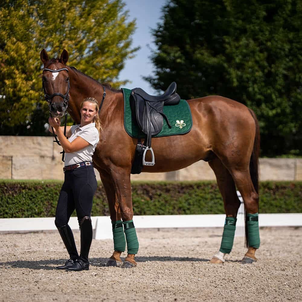 Schabracke Velvet Tannengrün Gold – Bild 5