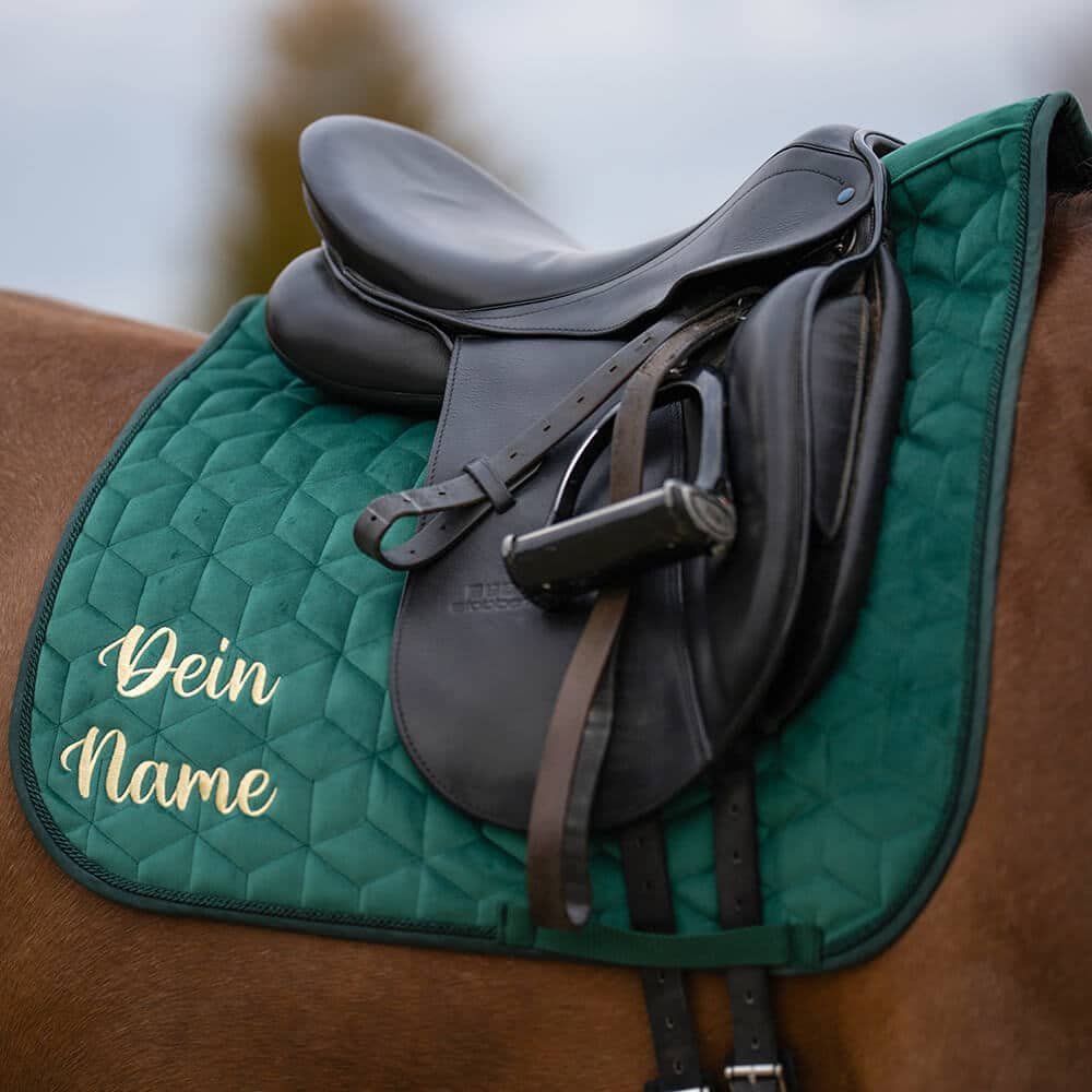 Schabracke Velvet Tannengrün Gold – Bild 4