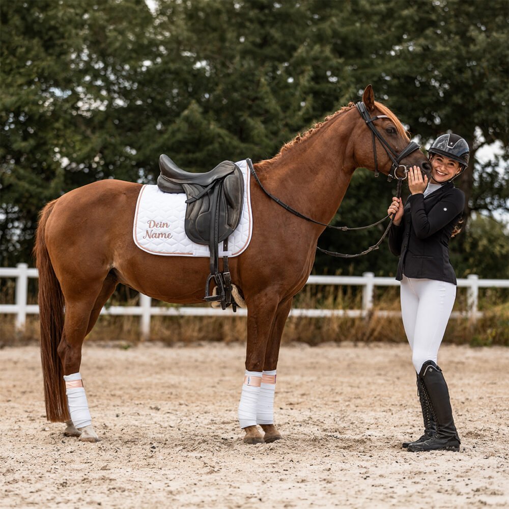 Turnierschabracke mit Glitzerkordel in Rosegold – Bild 3