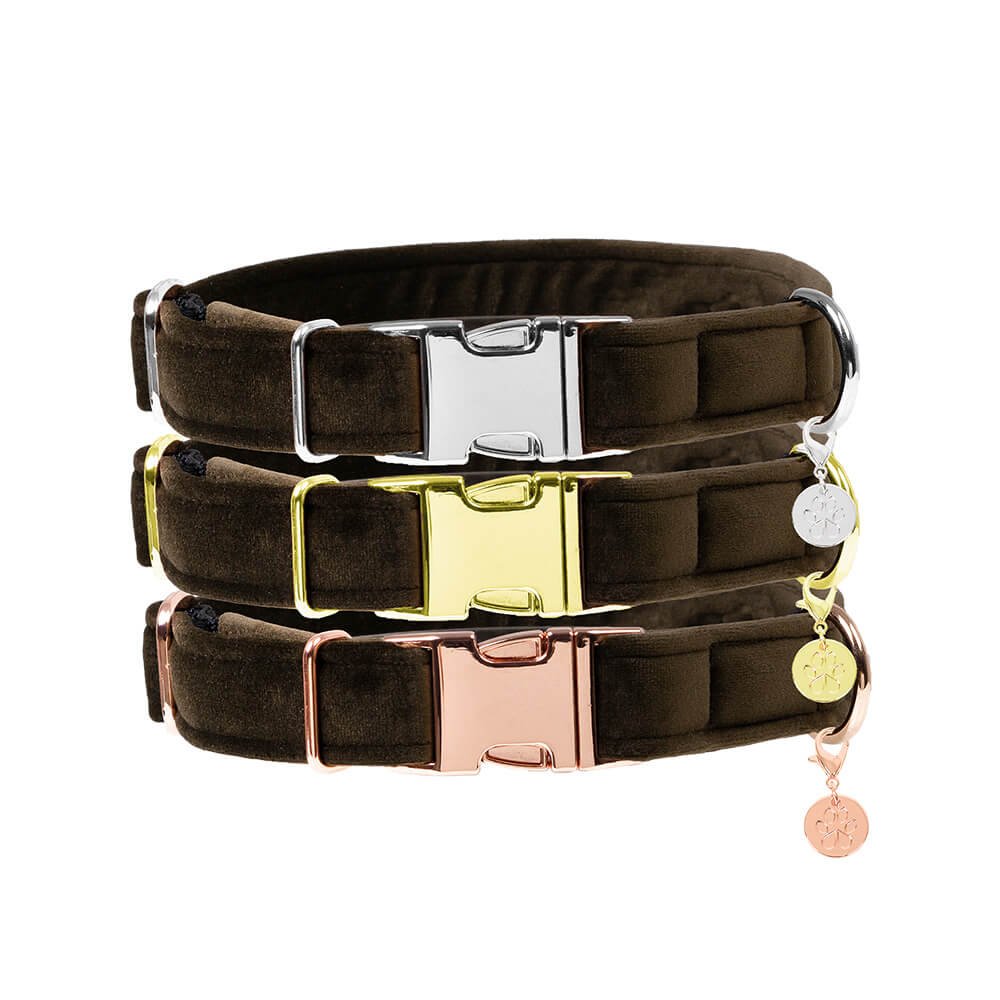 Hundehalsband Velvet Braun