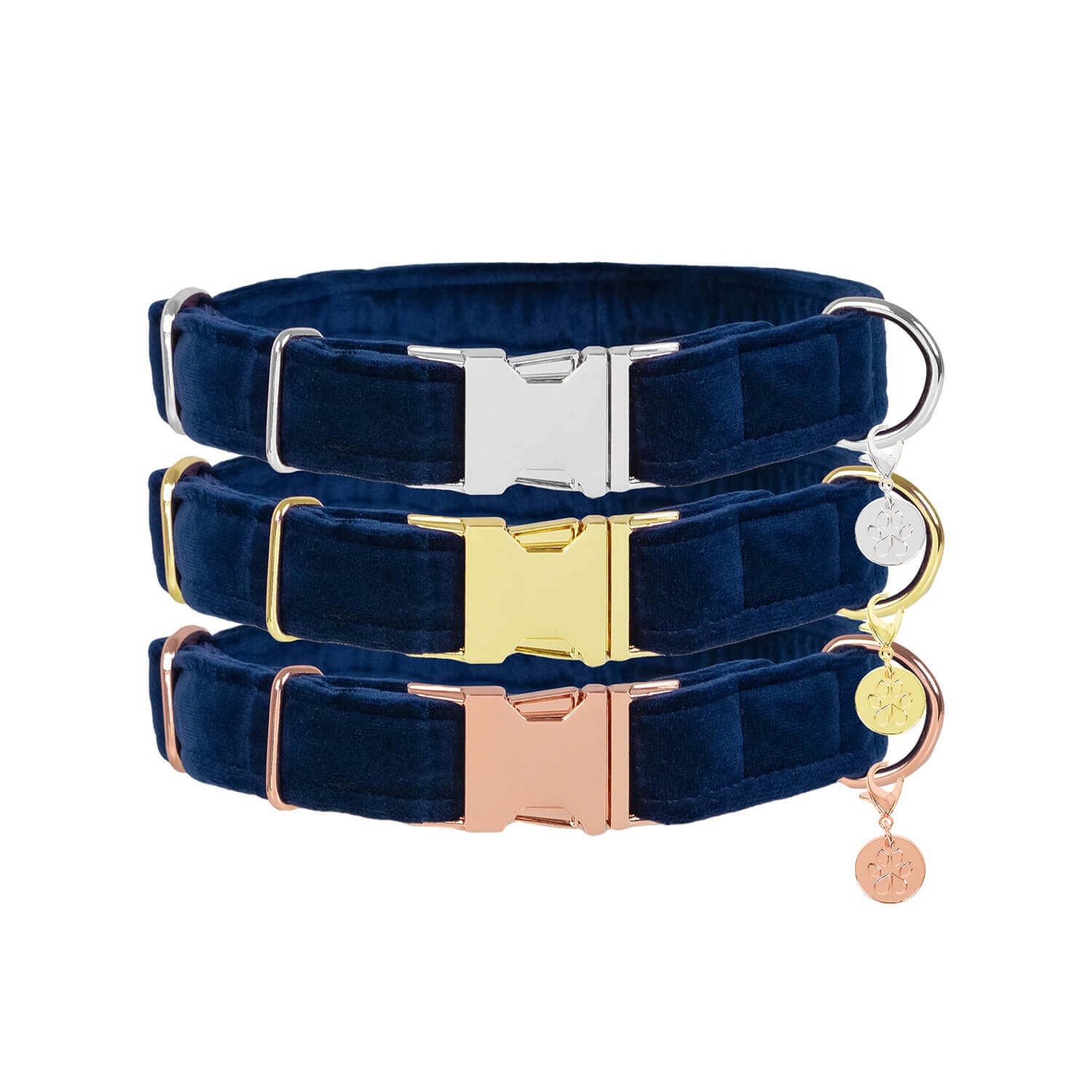 Hundehalsband Velvet Dunkelblau