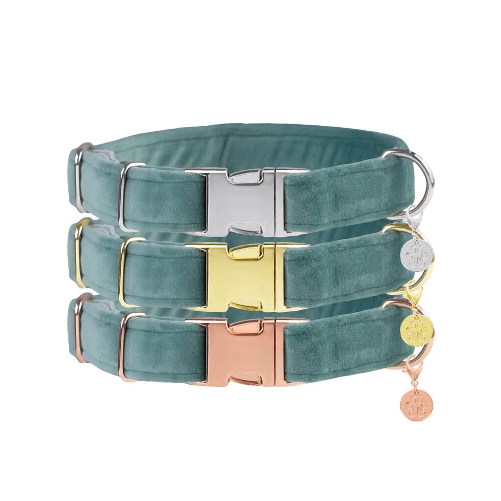 Hundehalsband Velvet Jadegrün