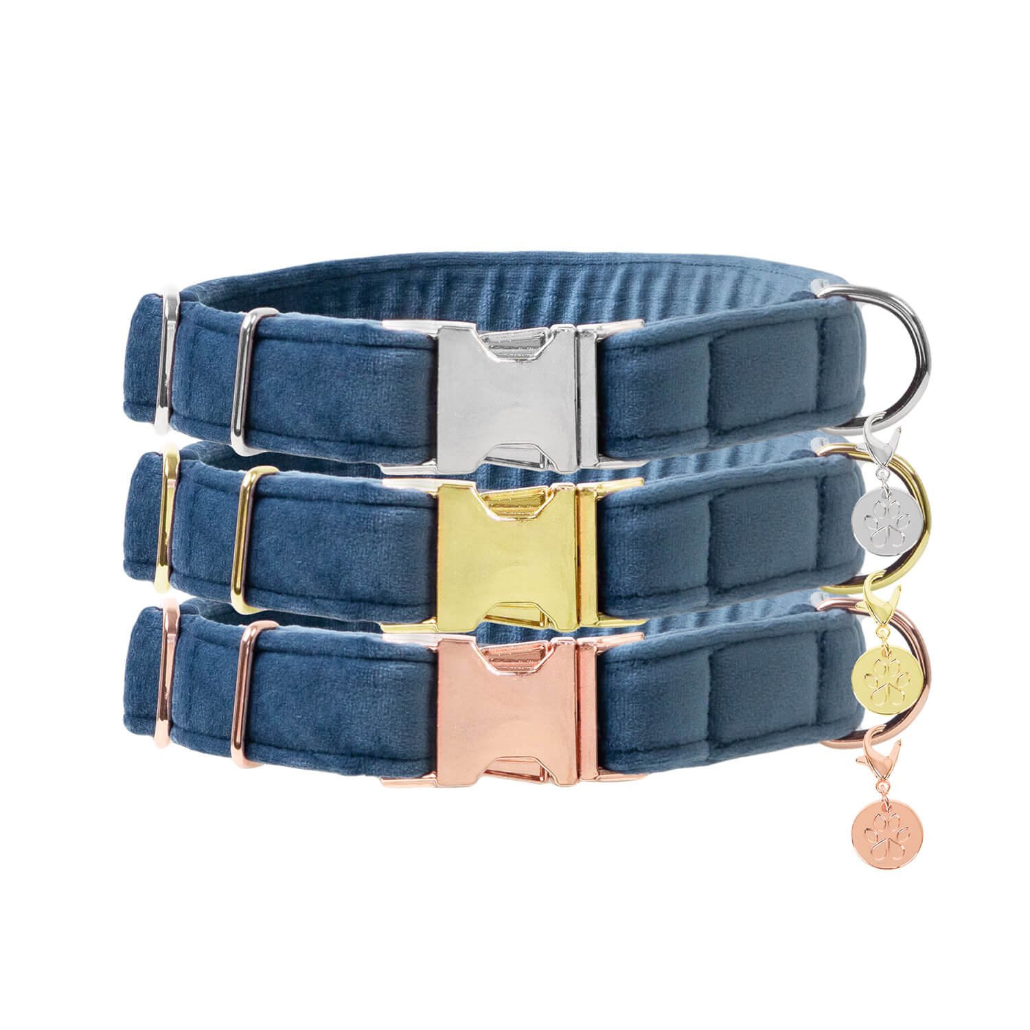 Hundehalsband Velvet Jeansblau