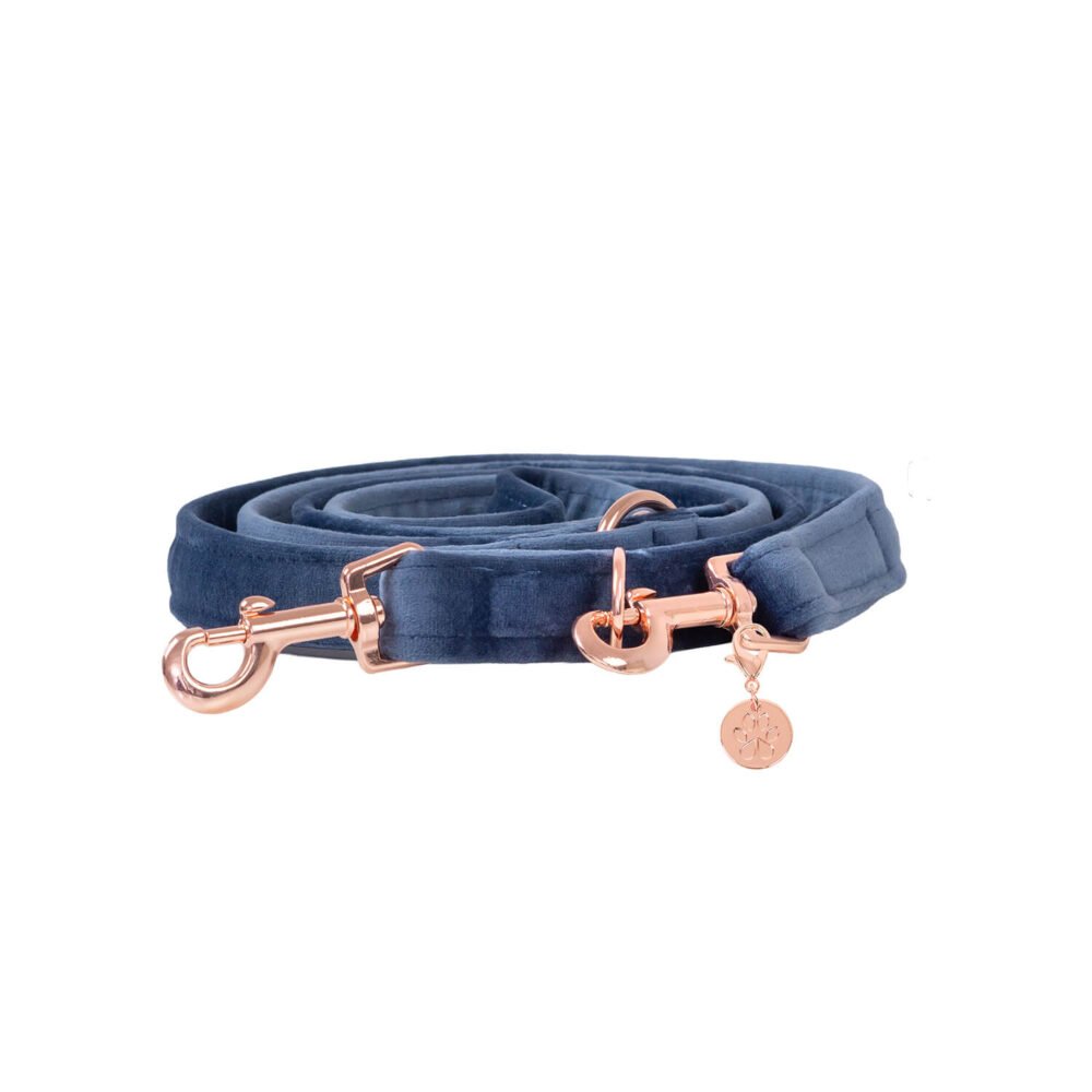 Hundeleine Velvet Jeansblau