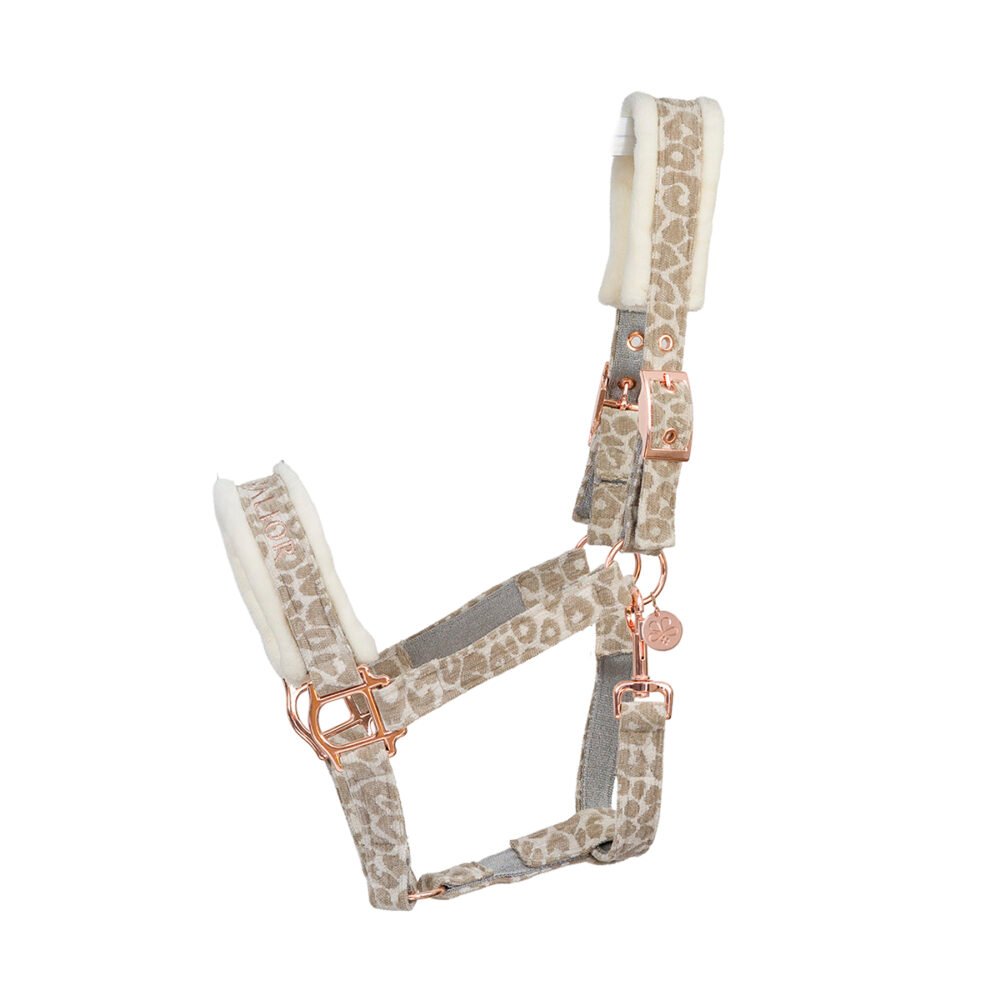 Halfter Leo Beige mit Rosegold oder Silber